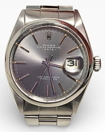 Rolex Oyster Perpetual Date 34MM Grey Dial Oyster Bracelet (1500)