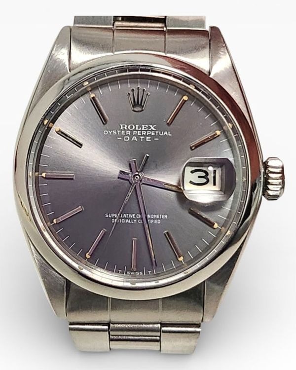 Rolex Oyster Perpetual Date 34MM Grey Dial Oyster Bracelet (1500)