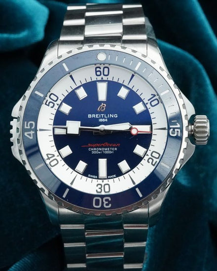 No Reserve - 2024 Breitling Superocean 46MM Blue Dial Steel Bracelet (A17378E71C1A1)