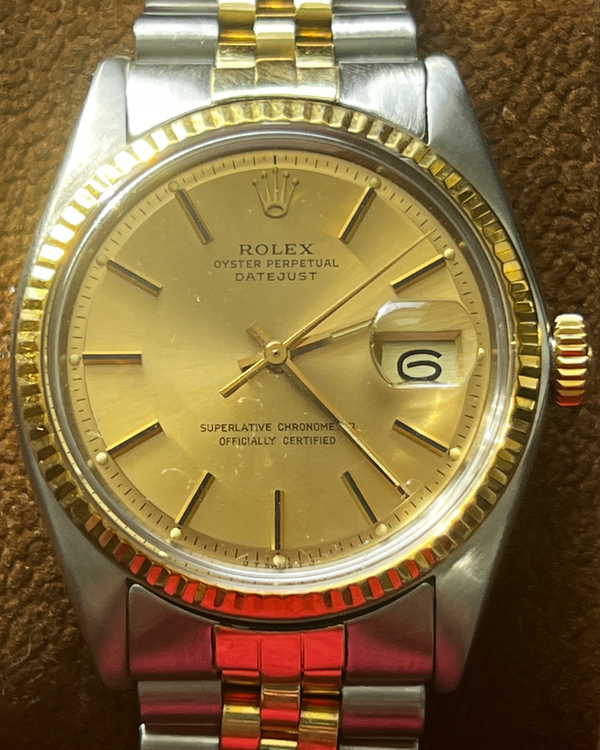 1977 Rolex Datejust 36MM Champagne Dial Two-Tone Jubilee Bracelet (1601)