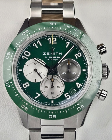 2023 Zenith Chronomaster Sport "Aaron Rodger" L.E. 41MM Green Dial Steel Bracelet (03.3117.3600/56.M3100)
