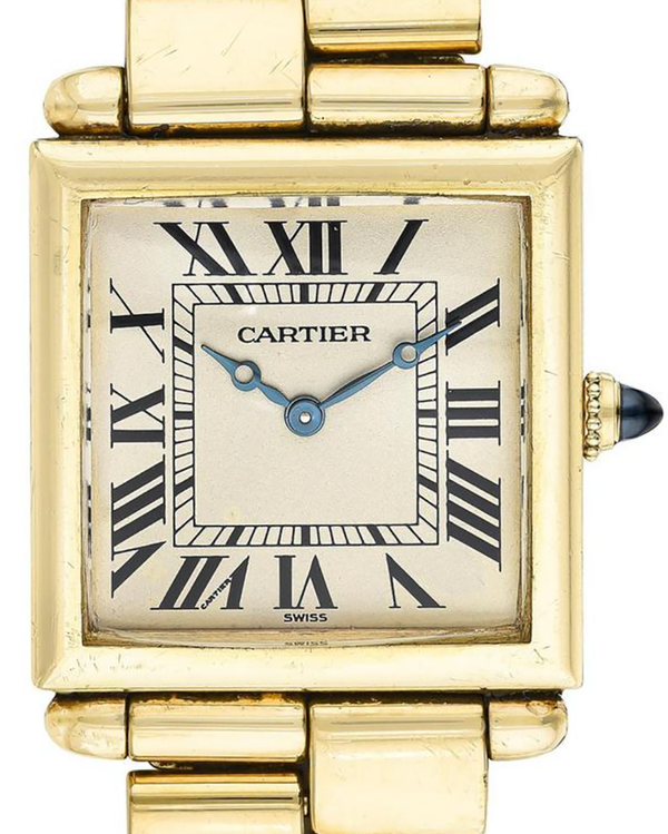 Cartier Tank Obus 25MM Quartz Silver Dial Yellow Gold Bracelet (1630)