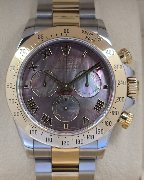 2001 Rolex Cosmograph Daytona 40MM Mother of Pearl Dial Two-Tone Oyster Bracelet (116523)