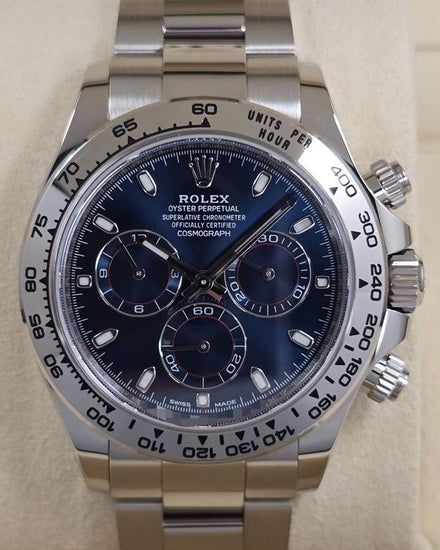 2017 Rolex Cosmograph Daytona 40MM Blue Dial White Gold Oyster Bracelet (116509)
