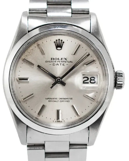 1972 Rolex Oyster Perpetual Date 34MM Silver Dial Oyster Bracelet (1500)