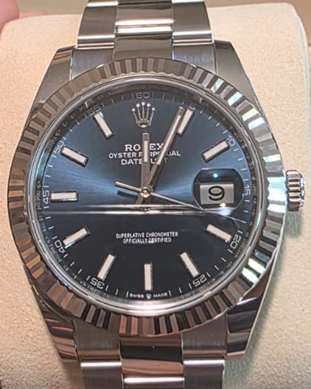 2026 Rolex Datejust 41MM Blue Dial Oyster Bracelet (126334)