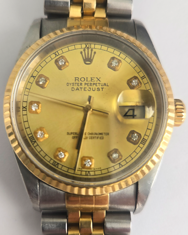 1994 Rolex Datejust 36MM Aftermarket Champagne Dial Two-Tone Jubilee Bracelet (16233)