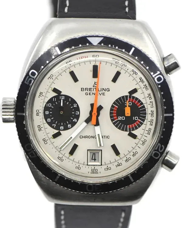 Breitling Chrono-Matic 38MM Cream Dial Aftermarket Leather Strap (2112)