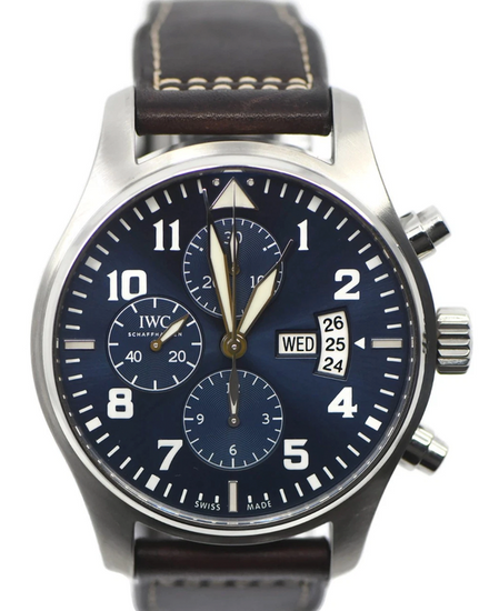 2016 IWC Schaffhausen Pilot Chronograph "Le Petit Prince" 43MM Blue Dial Leather Strap (IW377706)