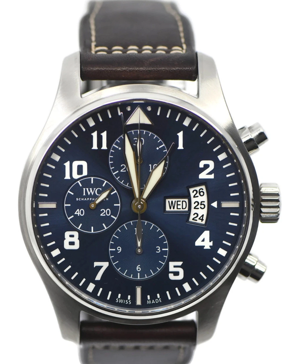 2016 IWC Schaffhausen Pilot Chronograph "Le Petit Prince" 43MM Blue Dial Leather Strap (IW377706)