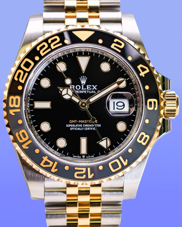 2026 Rolex GMT-Master II "Bumblebee" 40MM Black Dial Two-Tone Jubilee Bracelet (126713GRNR)