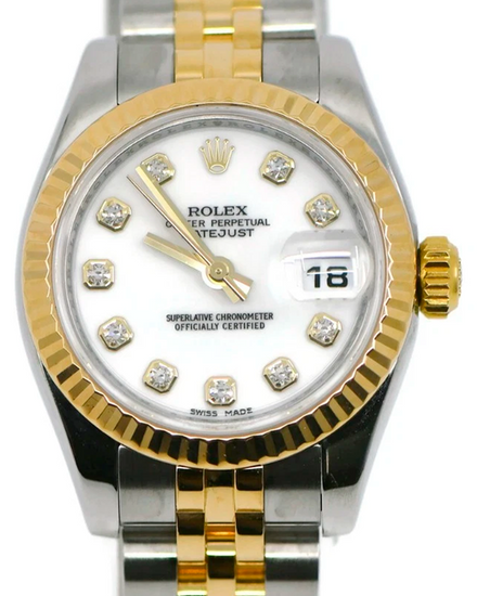Rolex Lady-Datejust 26MM White Dial Two-Tone Jubilee Bracelet (179173)