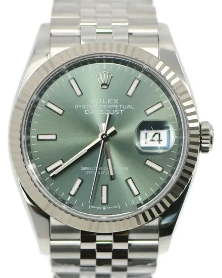 2025 Rolex Datejust 36MM Mint Green Dial Jubilee Bracelet (126234)