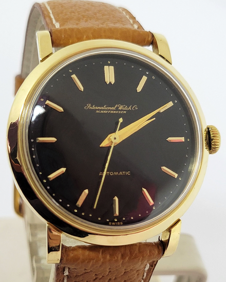 IWC Schaffhausen Vintage 35MM Black Dial Leather Strap (Cal C.85)