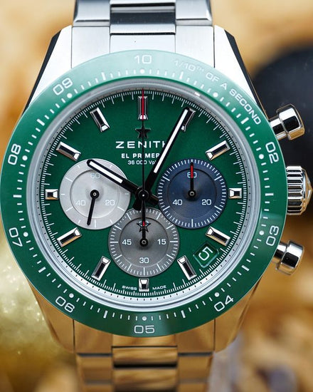 No Reserve - 2024 Zenith Chronomaster Sport 41MM Green Dial Steel Bracelet (03.3119.3600/56.M3100)