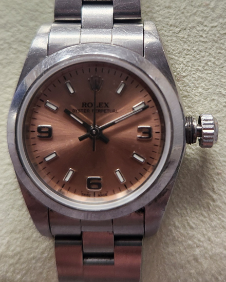 2005 Rolex Oyster Perpetual Lady 26MM Pink "Salmon" Dial Oyster Bracelet (76080)