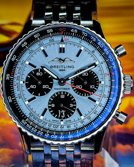 2024 Breitling Navitimer B01 Chronograph 43MM Ice Blue Dial Steel Bracelet (AB0138)