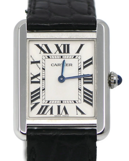 Cartier Tank Solo 31MM Quartz Silver Dial Leather Strap (W5200005)