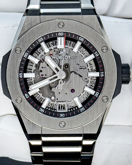 No Reserve - 2022 Hublot Big Bang Integrated 40MM Skeleton Dial Titanium Bracelet (456.NX.0170.NX)