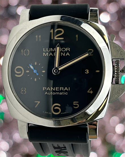 2018 Panerai Luminor Marina 1950 3 Days 44MM Black Dial Rubber Strap (PAM01359)