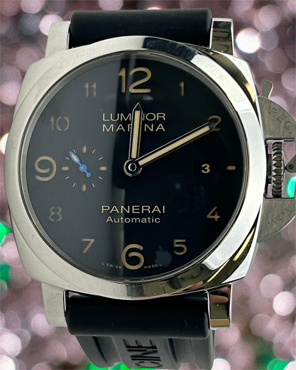 2018 Panerai Luminor Marina 1950 3 Days 44MM Black Dial Rubber Strap (PAM01359)
