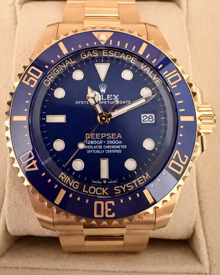 2025 Rolex Sea-Dweller Deepsea "Bluesy" 44MM Blue Dial Yellow Gold Oyster Bracelet (136668LB)