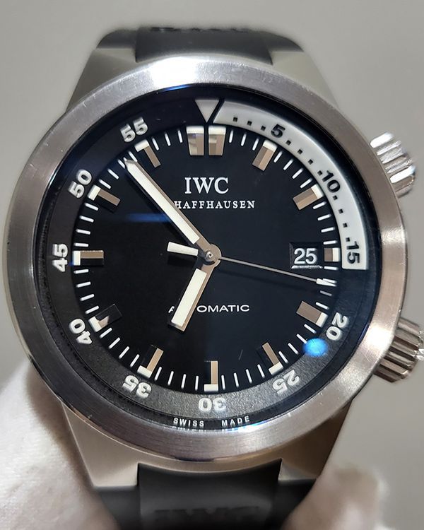 No Reserve - IWC Schaffhausen Aquatimer 42MM Black Dial Rubber Strap (IW354807)