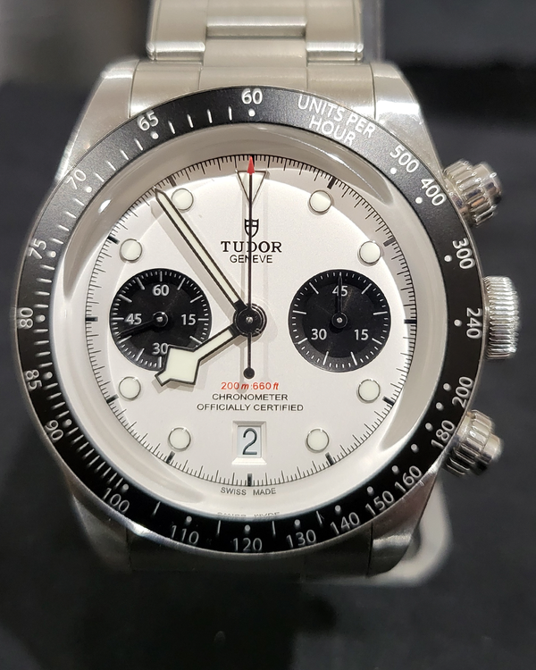 No Reserve - 2021 Tudor Black Bay Chrono "Panda" 41MM White Dial Jubilee Bracelet (79360N)