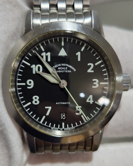 2010 Mühle Glashütte Terrasport I 38.5MM Black Dial Steel Bracelet (M1-26-13MB)
