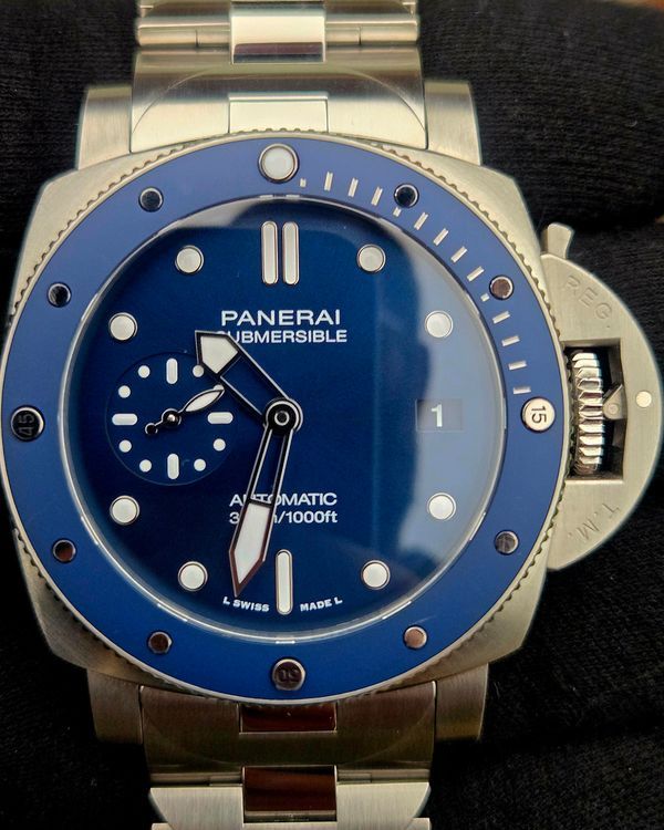 2024 Panerai Submersible Blu Notte 42MM Blue Dial Steel Bracelet (PAM02068)