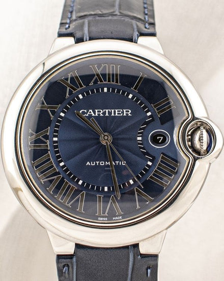 2020 Cartier Ballon Bleu 42MM Blue Dial Leather Strap (WSBB0025)