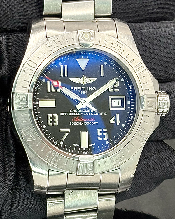 2018 Breitling Avenger II Seawolf Chronograph 45MM Black Dial Steel Bracelet (A1733110/BC31)