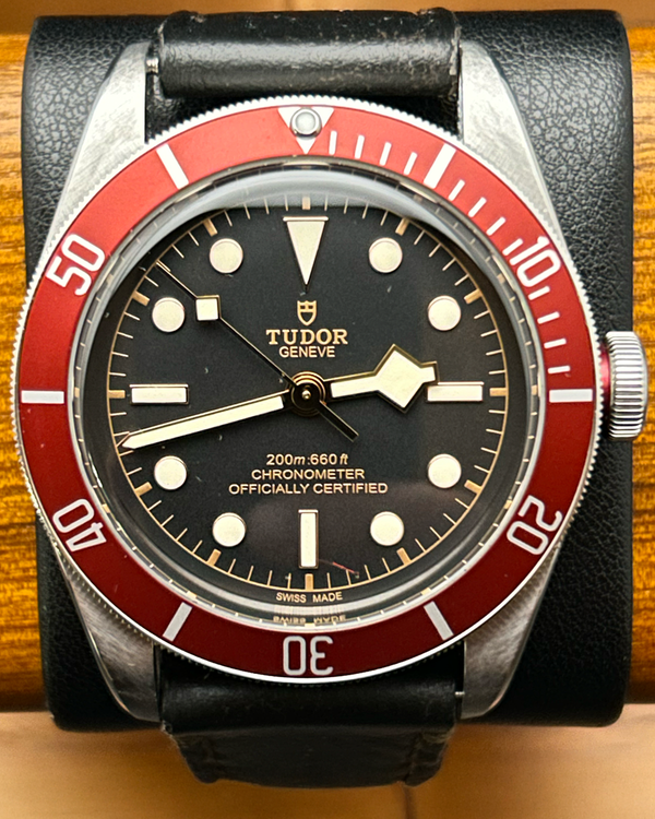 2021 Tudor Black Bay 41MM Black Dial Aftermarket Leather Strap (79230R)