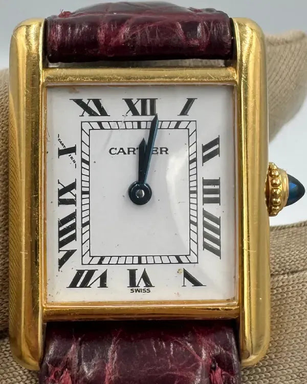 Cartier Tank Solo 21MM White Dial Leather Strap (7806)