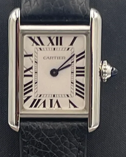 Cartier Tank Must S 22MM Quartz Silver Dial Leather Strap (WSTA0060)
