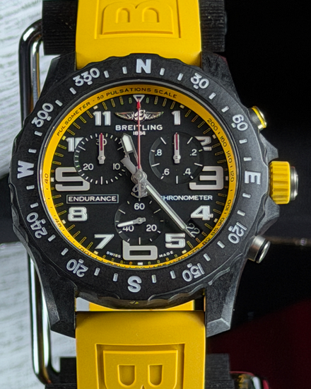 No Reserve - Breitling Endurance Pro 44MM Quartz Black Dial Rubber Strap (X82310)