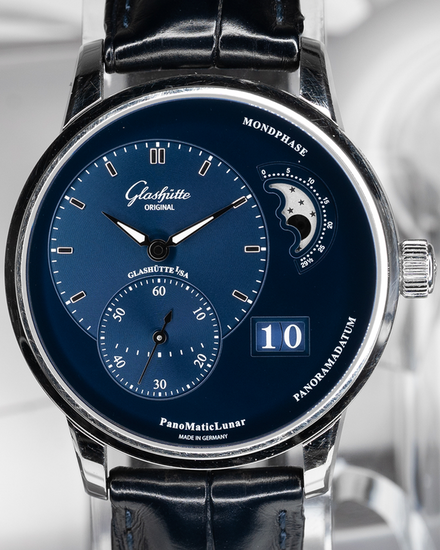 2025 Glashütte Original PanoMaticLunar 40MM Blue Dial Leather Strap (1-90-02-46-32-61)