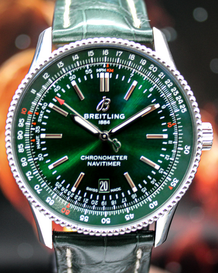 2022 Breitling Navitimer 41MM Green Dial Leather Strap (A17326)