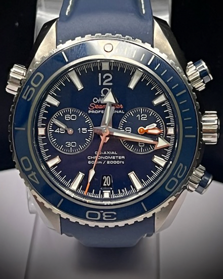 No Reserve - 2015 Omega Seamaster Planet Ocean 600M 45.5MM Blue Dial Leather Strap (232.92.46.51.03.001)