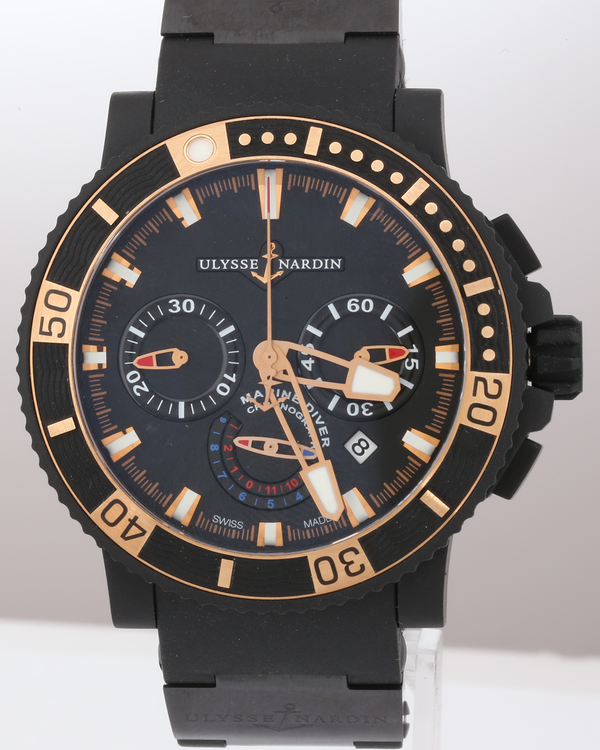 Ulysse Nardin Diver Black Sea 45.8MM Black Dial Rubber Strap (353-90)