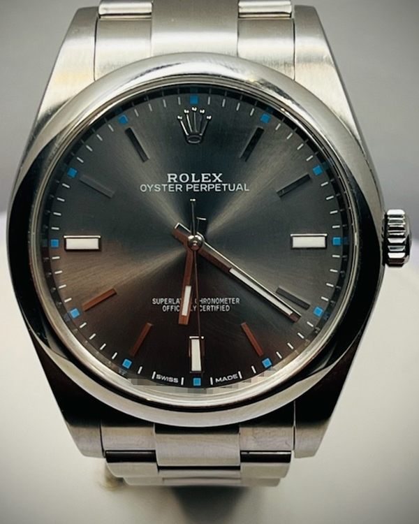 2018 Rolex Oyster Perpetual 39MM Rhodium Dial Oyster Bracelet (114300)