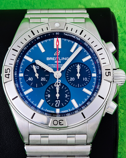 No Reserve - 2022 Breitling Chronomat 42MM Blue Dial Steel Bracelet (AB0134101C1A1)
