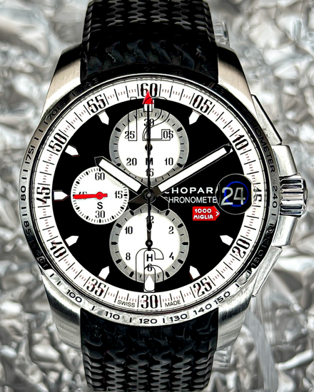 No Reserve - Chopard Mille Miglia GT XL Chronograph L.E. 44MM Black Dial Rubber Strap (168459-3037)