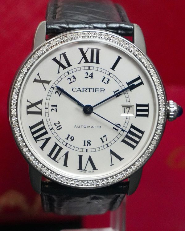 2018 Cartier Ronde De Cartier Solo 42MM Silver Dial Leather Strap (W6701010)
