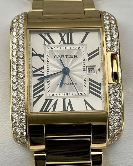 Cartier Tank Anglaise 29.8MM Silver Dial Yellow Gold Bracelet (W5310015)