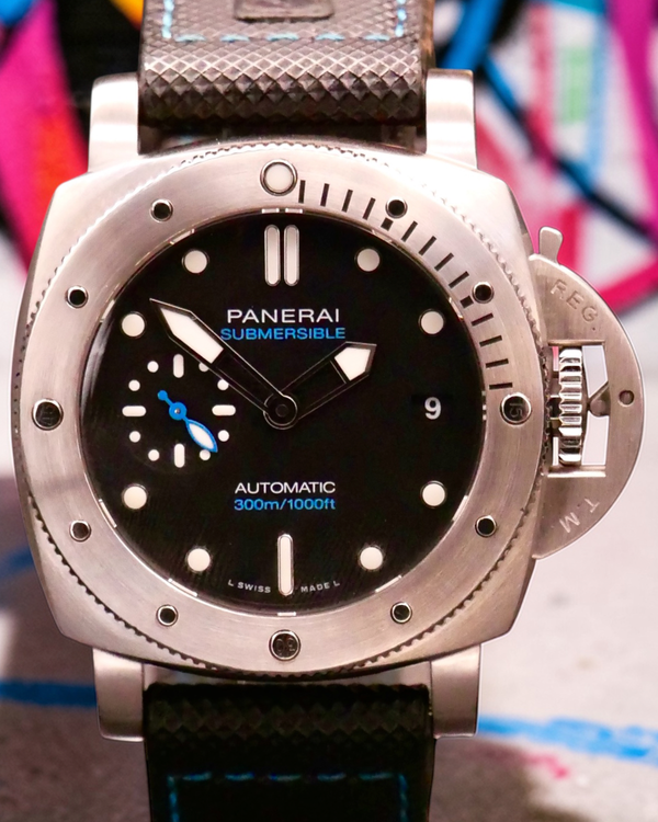 2020 Panerai Submersible 42MM Black Dial Rubber Strap (PAM00973)