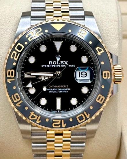 2025 Rolex GMT-Master II "Bumblebee" 40MM Black Dial Two-Tone Jubilee Bracelet (126713GRNR)