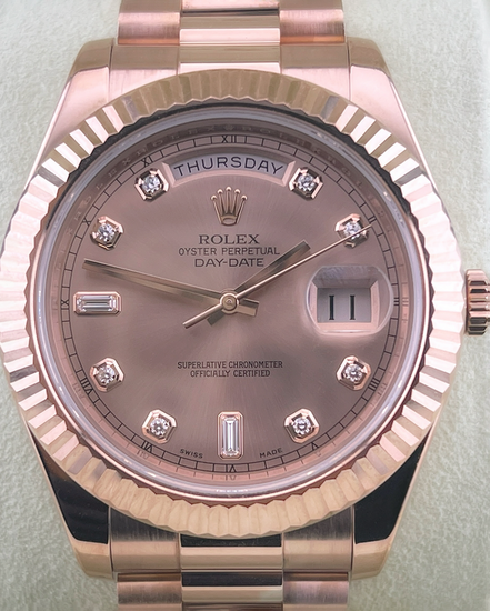 Rolex Day-Date 41MM Pink Dial Rose Gold President Bracelet (218235)