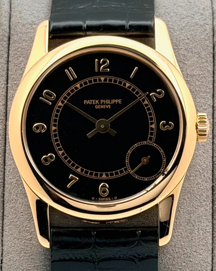 Patek Philippe Calatrava 33MM Black Dial Leather Strap (5000J)