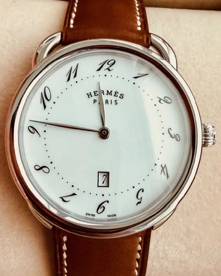 2024 Hermès Arceau 40MM Quartz White Dial Leather Strap (AR7Q.810)